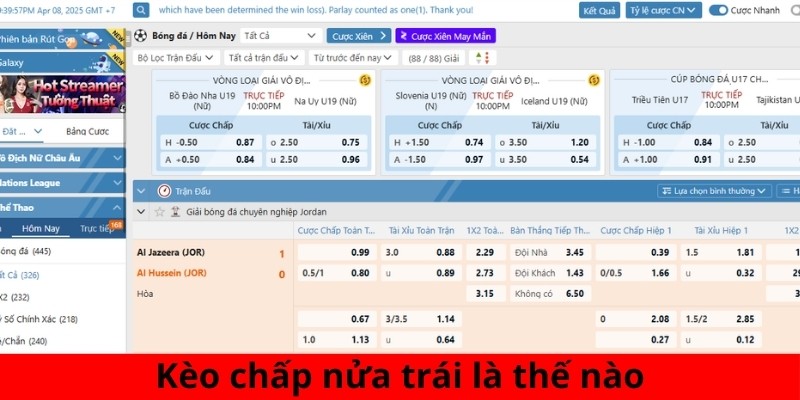 Kèo chấp nửa trái là thế nào